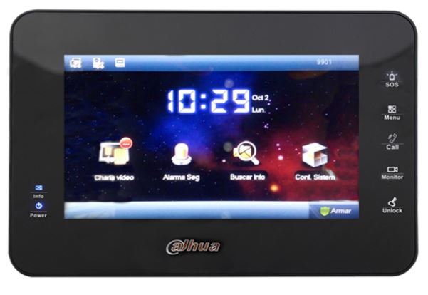 Imagen MONITOR LED DAHUA IPS VTH1560B ITOUCH DE 7 PULGADAS POE SD