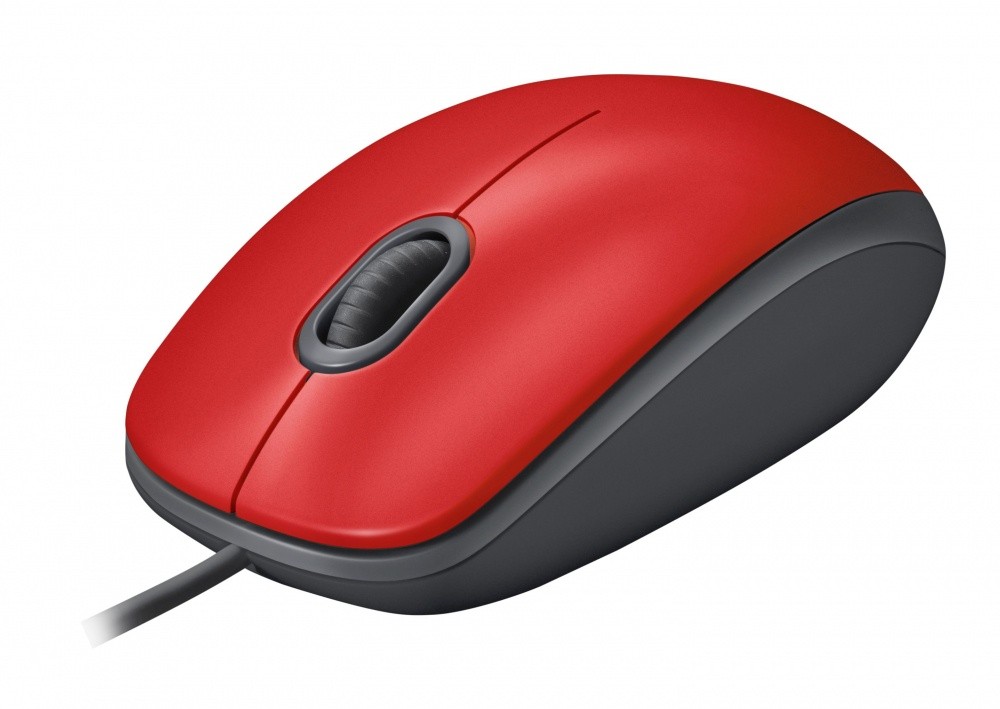 Imagen MOUSE OPTICO ALAMBRICO USB LOGITECH M110 1000 DPI ROJO