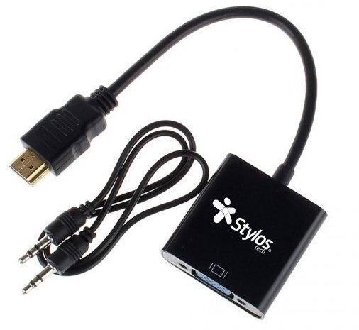 Imagen CONVERTIDOR DE VIDEO STYLOS DE HDMI M A VGA M Y AUX 3.5MM