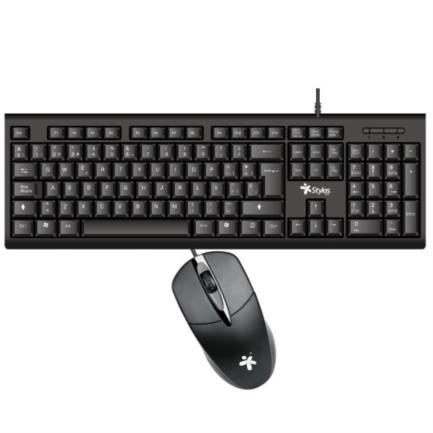 Imagen KIT DE TECLADO Y MOUSE  ALAMBRICOS STYLOS 1200 DPI NEGRO
