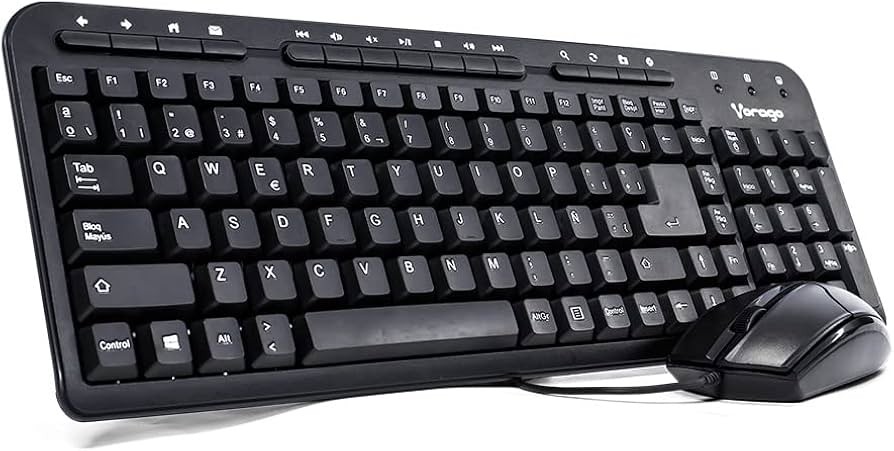 Imagen KIT DE TECLADO Y MOUSE USB VORAGO, MULTIMEDIA KM-104, NEGRO.